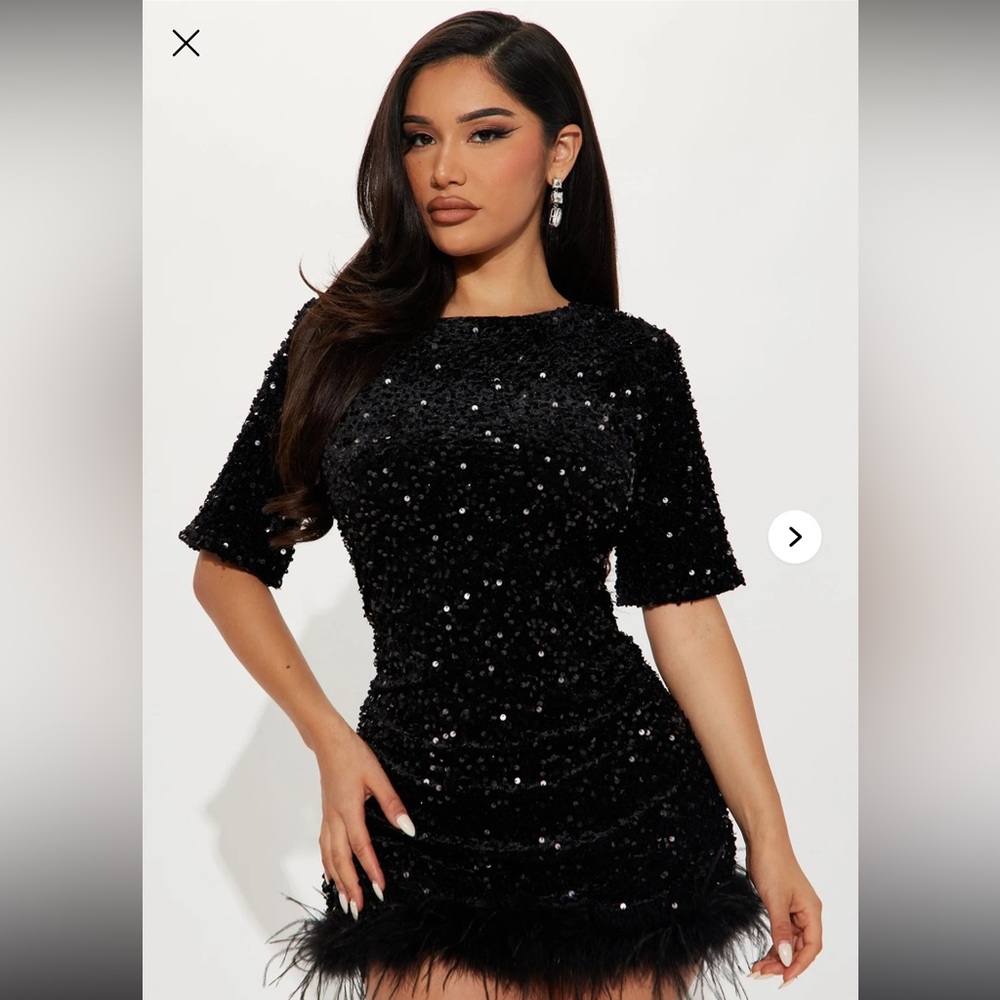Fashion Nova Black Sequin Mini Dress